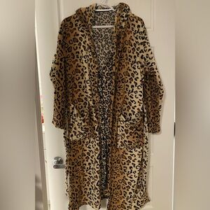 🐆 Leopard Print Hooded Robe Plus Nightgown 🐆